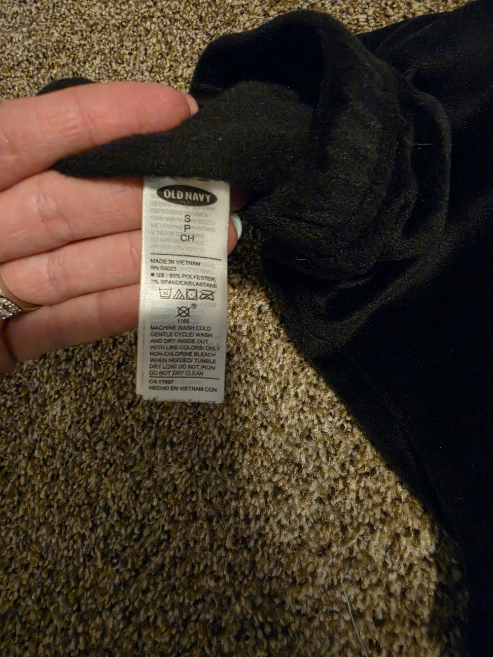 Old Navy Black Velvet Leggings- Women's Small